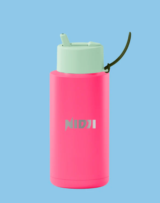Ceramic Reusable Bottle 34oz Neon Pink