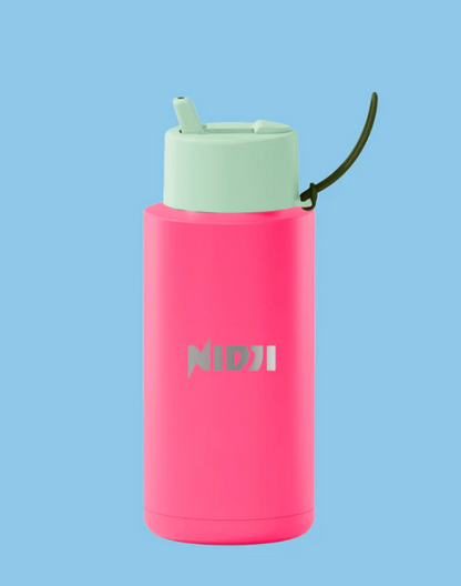 Ceramic Reusable Bottle 34oz Neon Pink